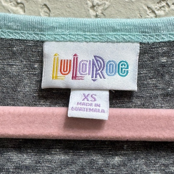 LuLaRoe Nicole Dress XS Gray Mint Trim NWT Fit & Flare - Picture 5 of 7